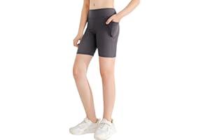 Patgoal Girls Athletic Volleyball Biker Shorts Kids Dance Yoga Running Soccer Gymnastics Compression Shorts with Pockets