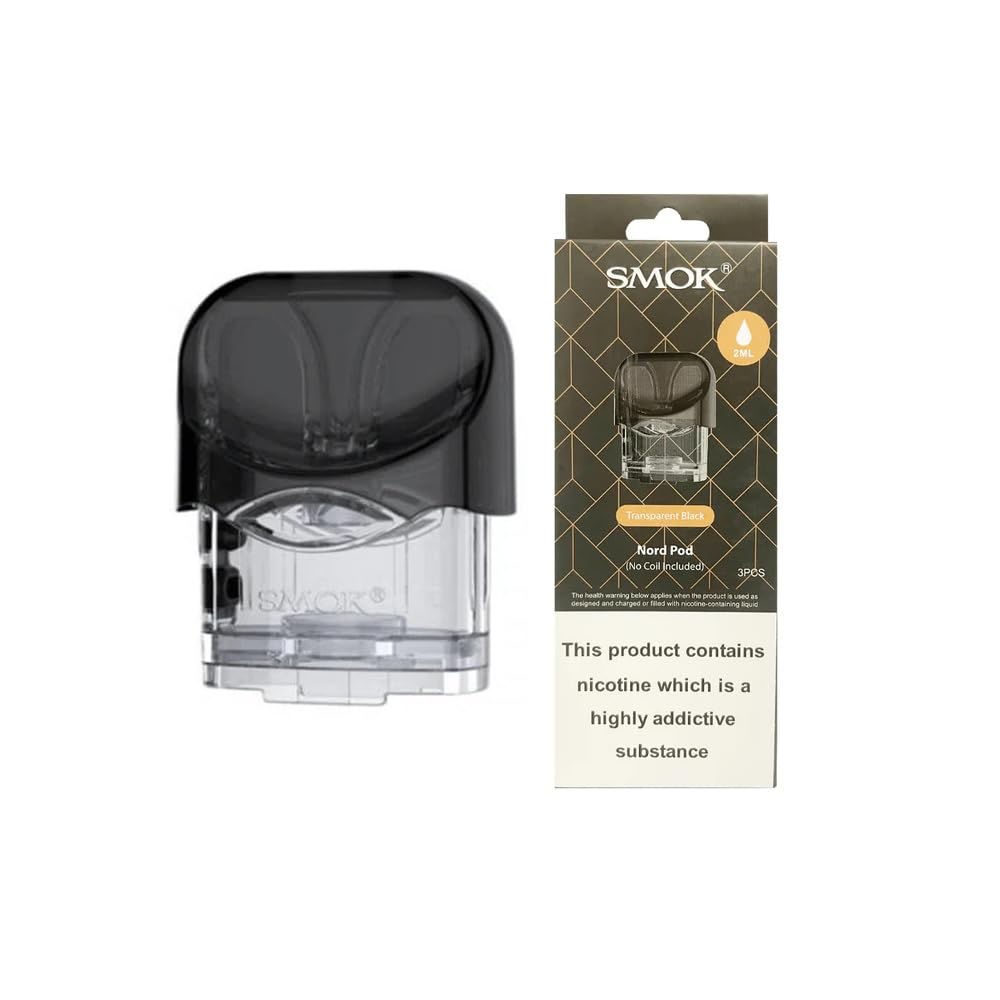 SMOK NORD Kit Pods Cartridge [Pack of 3] - 2ml Capacity, Side Fill System, Magnetic Connection, Improved Mouthpiece Design, Empty Replacement Pod Customize Your Own Coil, No Nicotine No Liquid