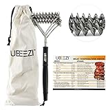 Heavy Duty Bristle Free BBQ Grill Brush - Safe On Gas, Charcoal, And Porcelain Grills - Barbecue Cleaning Scraper - Rust Proof Stainless Steel Design W/ Magnetic Temperature Guide & Canvas Storage Bag