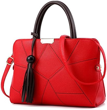 HeyKiss Lady Fashion Lichee Pattern Elegant Handbag(Dark Red)