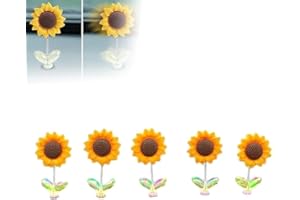 WSJIABOFUX 5Pcs Cozy Hoome Cozy Home Sunflower,Sunnyvibe Ornaments for Car,Car Accessories,Creative Rocking Ornament,Sunflower Dashboard Decorations for Mother's Day Home Decor Accents