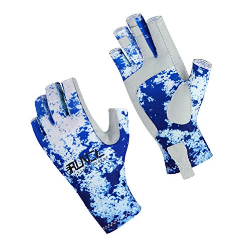 RUNCL Fishing Gloves, Fingerless Gloves, Sun Gloves - Stretch Fit, Breathable Ventilation, Sun Protection, Fingerless Design, Angling-Specific Design - Fishing, Kayaking, Cycling (Camo Blue, S/M) RUNCL Fishing Gloves, Fingerless Gloves, Sun Gloves - Stretch Fit, Breathable Ventilation, Sun Protection, Fingerless Design, Angling-Specific Design - Fishing, Kayaking, Cycling (Camo Blue, S/M)