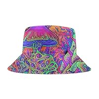 YongColer Bucket Hats (Unisex) Wide Brim Outdoor Summer Cap | Hiking, Beach, Sports Trippy Smoke Magic Mushrooms