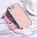 iPhone 7 Plus Case, iPhone 8 Plus Case, Bling Glitter Dual Layer Shockproof Hard PC Back, Soft TPU Inner Protective Cover with Sling Lanyard Strap for Apple iPhone 7/8 Plus 5.5 Inch (Rose Gold)