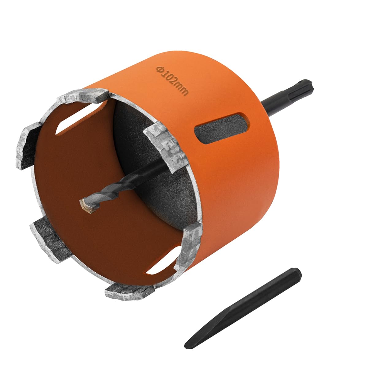 Meccion Diamond Core Drill Bit with Guide Bit and SDS Plus Adapter, Premium Diamond Hole Saw for Concrete Masonry Brick Wall Stone Granite (102mm)