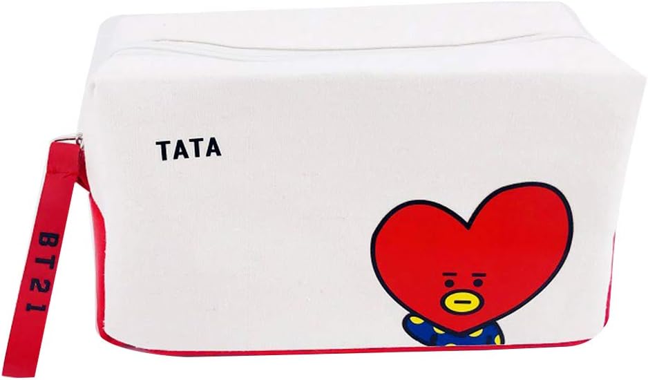 Yuxareen Kpop BTS Official Same Style Storage Bag Handbag Colorful Coin Storage Bag Cartoon Avatar Printing Cosmetic Bag Hot Gift for Fans(V)