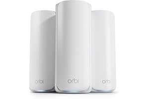 NETGEAR Orbi 870 Series Tri-Band WiFi 7 Mesh System (RBE873) - Router + 2 Satellite Extenders, Security Features, Up to 21 Gb