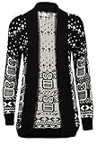 Womens Plus Size Drape Aztec Owl Print Knitted Open Cardigan Jumper Top