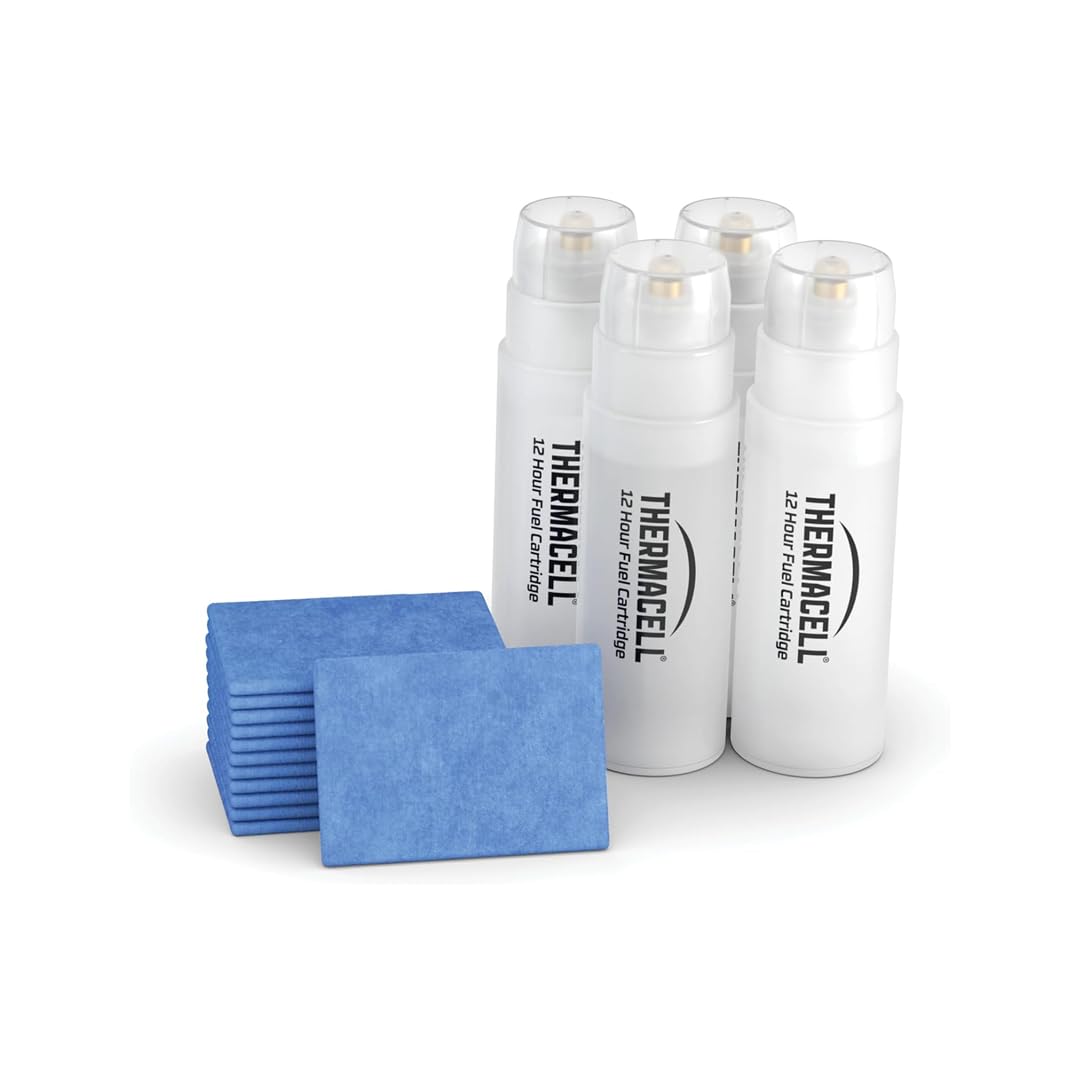 Thermacell Large Refill Pack 12 x 4hr Mats and 4 x 12hr Cartridges Mosquito and Midge Protection No Spray, Scent or Mess 20 sq m Zone of Protection, THCR4