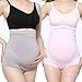 Bamboo Fiber Maternity Underwear, KUCI Women Ultra High Waist Superelastic Pregnant Panties Briefs (Large, Grey+Pink/2Pack)