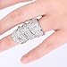 Punk Silvery Full Finger Armor Ring W/rhinestone