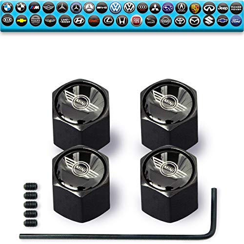 Custom Tire Valve Stem Caps (35 Vehicle Models) Anti-Theft Hexagon Design | Car, Truck, SUV | Leakproof, Airtight, Dustproof Seal | All-Weather, Lock Tight Fit (for Mini Cooper Vehicles) - Thumbnail 3