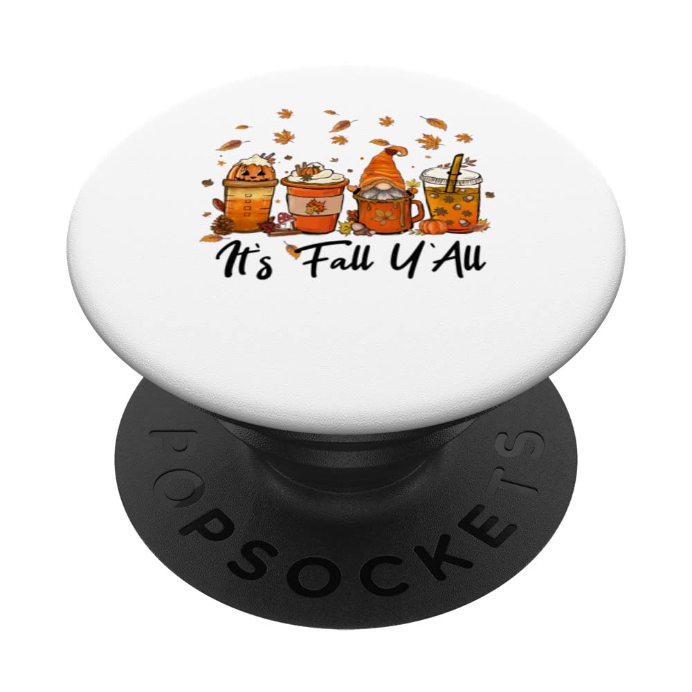 Funny Its Fall Yall Pumpkin Shirts for Women Funny Halloween PopSockets Swappable PopGrip
