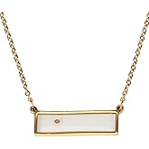 SPUNKYsoul Handmade Mustard Seed Necklaces for Women (Rectangle Bar Gold)