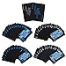 Waterproof Plastic Poker Playing Cards, Black PVC Poker Table Cards Classic Magic Tricks Tool Deck (54pcs)(Black and Blue)