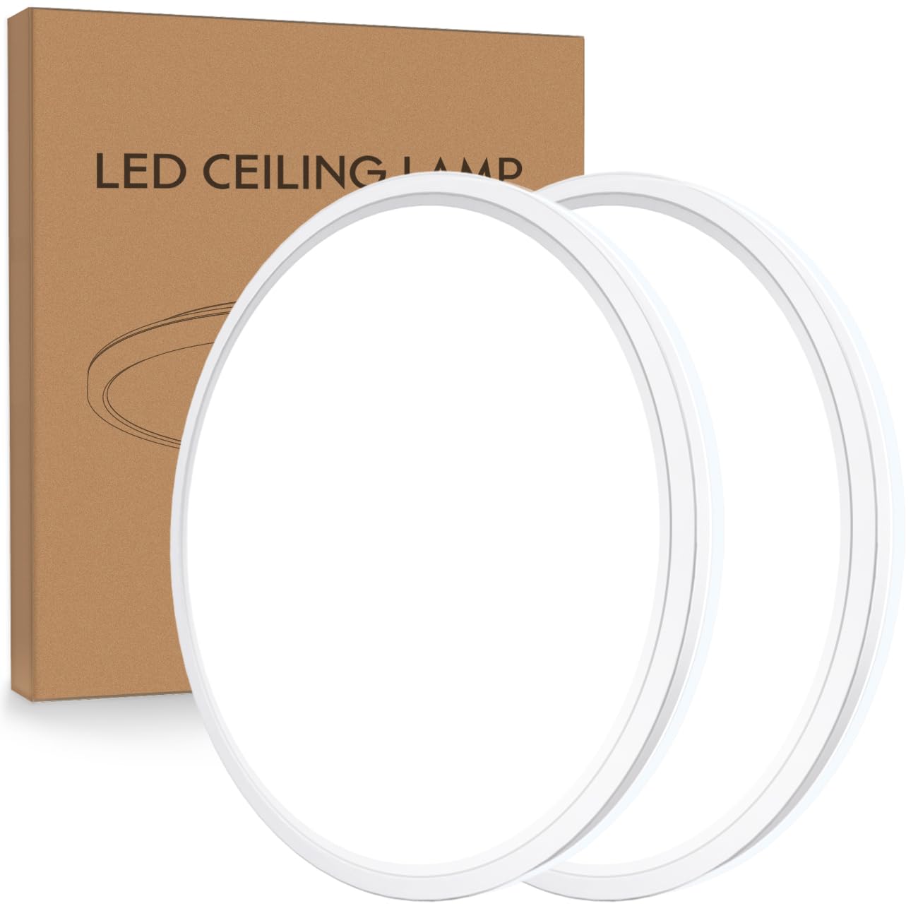 slochi [ 2 Pack] Bathroom Lights, 2050LM Round Ceiling Lights,6500K,150W Equivalent,Ultra-Thin,Small,Dome,Waterproof Modern LED Flush Mount Ceiling Lamp for Bedroom,Kitchen,Toilet,Utility RoomØ22CM — image 1