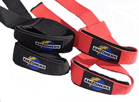 Premium Quality 23 inches long Cotton Wrist Straps ( 2 pairs ) with padding - Lifting straps for Weightlifting, Bodybuilding, Xfit, Strength Training, Powerlifting, Crossfit