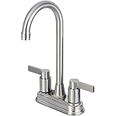 Kingston Brass KB8498NDL NuvoFusion Two-Handle 2-Hole Deck Mount Bar Faucet in Brushed Nickel