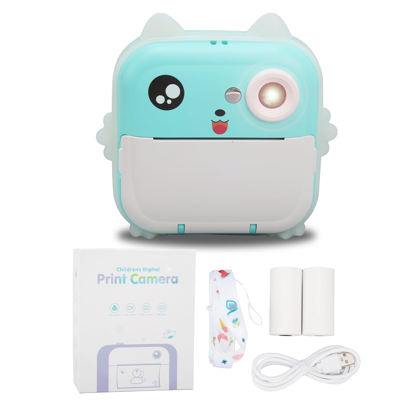 Kids Camera Instant Print, 24MP 1080P Multi Zoom Thermal Print Digital Camera, Portable 12 Screen Mini Print Camera for 4 5 6 7 8 9 Year Old Boys Girls (Blue)