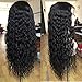 ANDRIA Curly Wig Lace Front Wigs Natural Curly Synthetic Long Wigs Heat Resistant Fiber Hair Wigs for Black Women 26 Inch Curly Black Color Hair Wigs