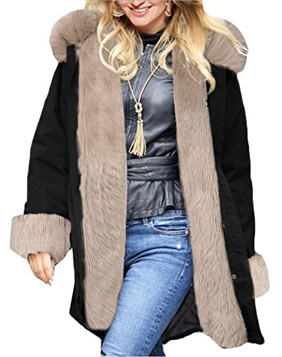 ASL Women's Winter Thick Hooded Fur Collar Long Padded Jacket 5 XL ASL Women's Winter Thick Hooded Fur Collar Long Padded Jacket 5 XL