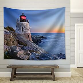 Lighthouse Near The Sea - Fabric Tapestry, Home Decor - 51x60 inches