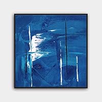 Framed Canvas Wall Art Abstract Color Painting Canvas Prints Home Artwork Decoration for Living Room,Bedroom - 16x16 inches