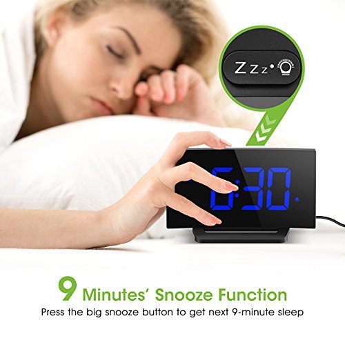 image for Mpow Digital Alarm Clock, Curved-screen Clock with 3.75'' LED Dimmer D
