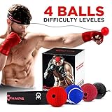 Boxing Reflex Ball by Champs - Boxing Equipment Fight Speed, MMA Boxing Gear Pro Punching Ball - Great for Reaction Speed and Hand Eye Coordination Training Reflex Bag Alternative (Set of 4)