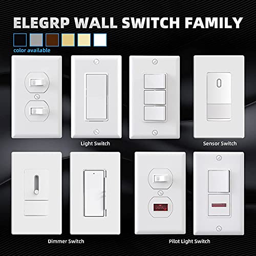 ELEGRP Single Pole Illuminated Light Switch, Lighted Decorator Switch