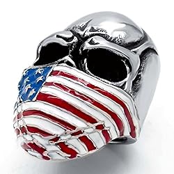 ELFASIO Men's Stainless Steel Band Ring American