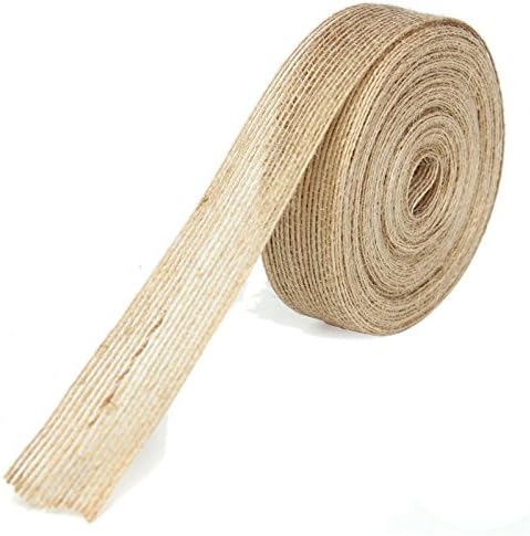 Jute Burlap Ribbon Rustic Wedding Event Floristry Cake Topper Decor Handcraft DIY Wrapper Tool 1 Inch (W) 10 Yard (L)