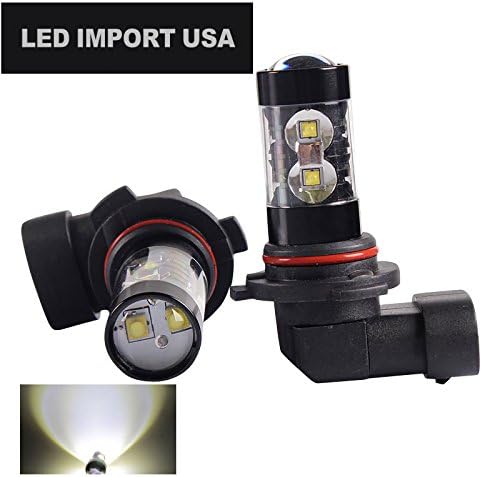Led import usa 9006 Size DRL Fog Light LED 50W 6000k Super Bright White Projection Bulb pair …