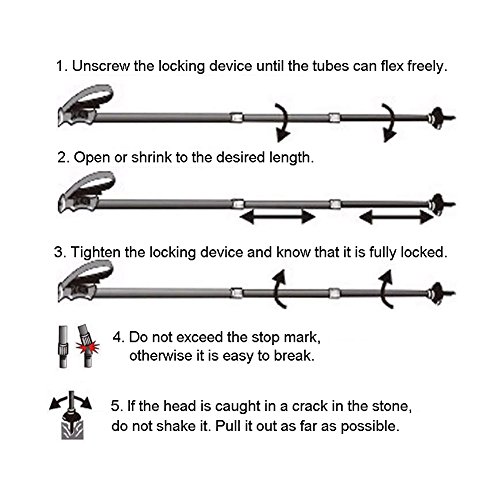 LIVEHITOP Hiking Poles Trekking Poles Collapsible Ultralight Walking Stickers Ultra Anti Shock Trail Cane with Carbon Fiber Aluminum T Handle All Terrain Accessories, Best For Women Men Kids Black