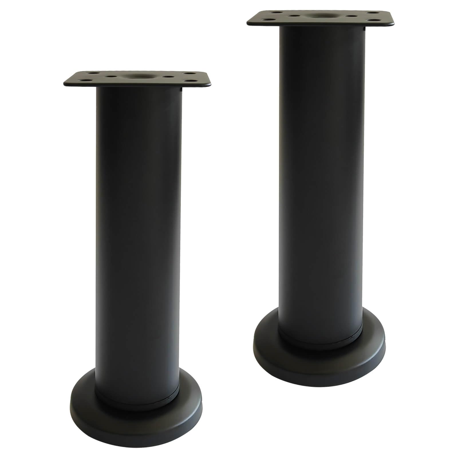 JUMPENGATP 2 Pcs Height Adjustable Feet for Furniture mit Sockel, 18-30 cm Furniture Feet, Cold-rolled Steel Bed Supports Legs for Furniture, Table Raiser For Personal Diy Furniture Design, Black