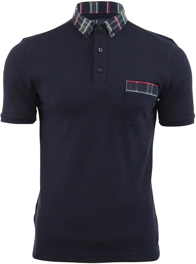 fred perry polo tartan collar