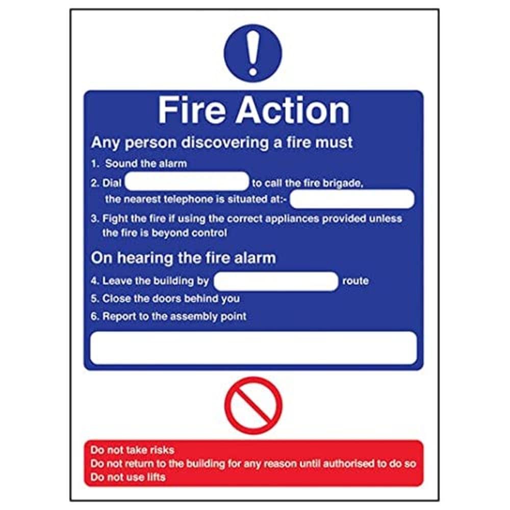 V Safety Eco Friendly Fire Action - General Fire Action Telephone - 150 X 200mm
