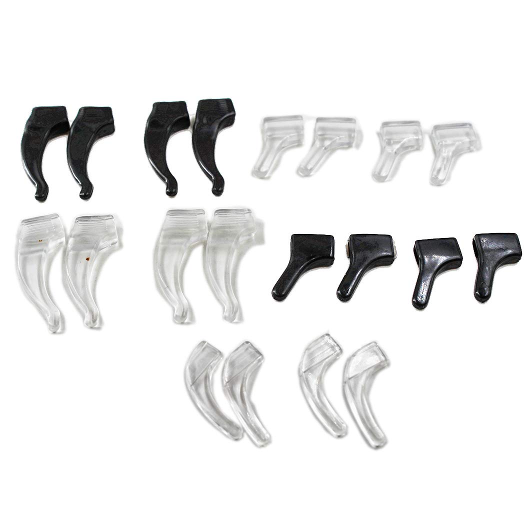 10Pairs Eyeglass Anti-Slip Ear Grips for Adult and Kids Spectacles Temple Tip Hooks in 3 Different Sizes