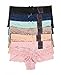 MaMia 6 Pack of Women's Lace Boyshort Panties (Sofra Serene),Large
