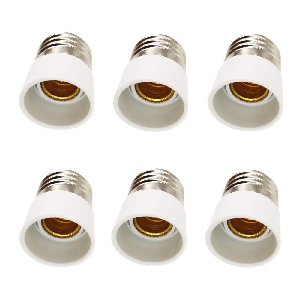 DZYDZR 6 Pack Lamp Socket Adapter Converter E27 Bulb Socket to E14 Bulb Socket for LED Bulb