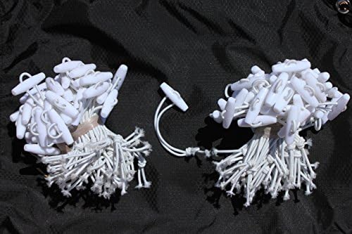 Bungee Soccer Net Fasteners - 110 Pack, White Straps, Reusable 24x8 Soccer Goal Net Attachment Bungie Set