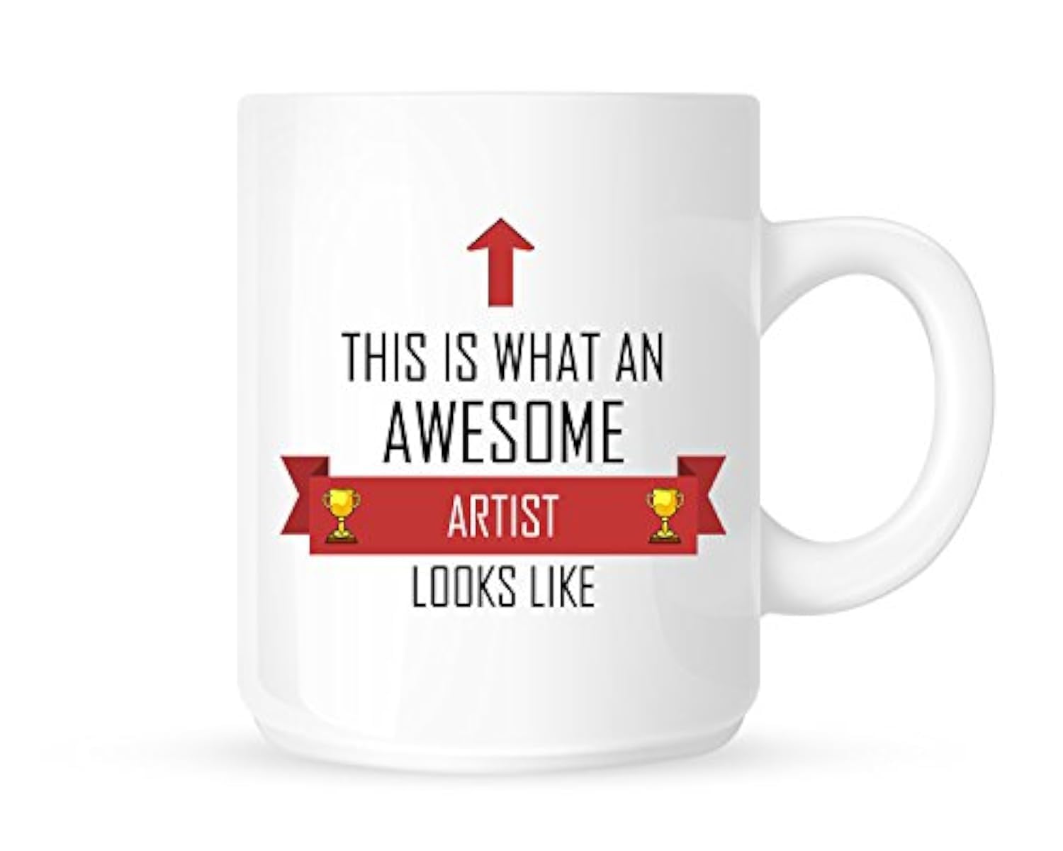 This is What an Awesome Artist Looks Like - Tea/Coffee Mug/Cup - Red Ribbon Design - Great Gift Idea, Best Thank You for Men & Women Teachers, Grandad, Worlds Best Teacher & Funny Mugs
