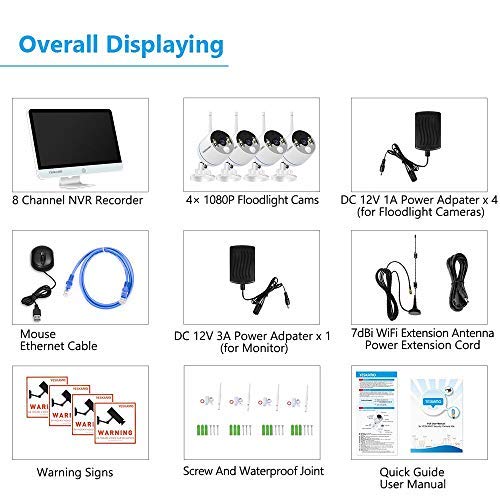 YESKAMO Long Range Wireless Outdoor Home Security Camera System with