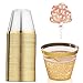 100 Gold Party Cups & 20 Party Balloons - 9 Oz Hard Plastic Cups Old Fashioned Tumblers - Disposable Cups Reusable Cups and 20 Rose Gold & Champagne Balloons (100Cups+20Balloons)