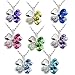 BodyJ4You Four Leaf Clovers Necklace Crystals ,Heart Crystal Pendant with Necklace