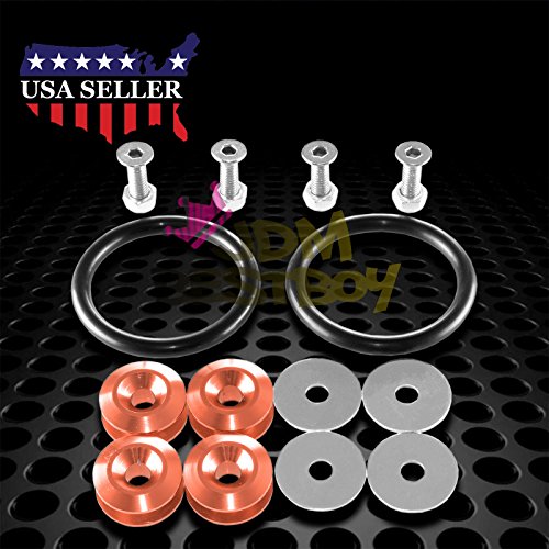 JDMBESTBOY Orange JDM Quick Release Fasteners For Car Bumpers Trunk Fender Hatch Lids Kit