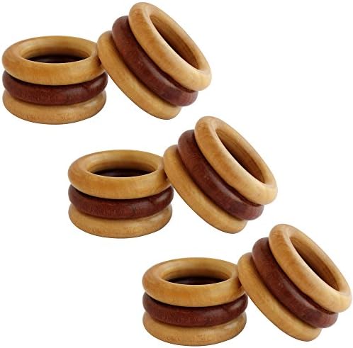 Wooden Napkin Rings Set of 6 - Napkin Ring for Wedding | Crafts | Dinning Tables | Parties | Everyday Decor NR12