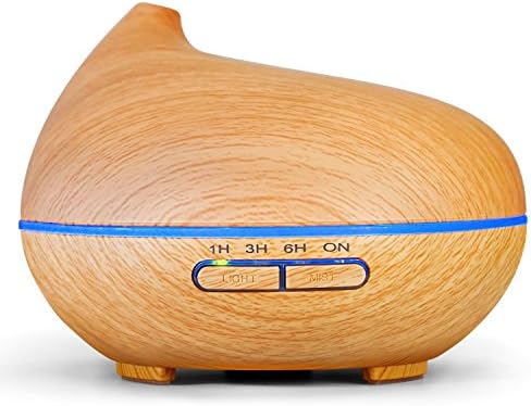 Aroma Diffuser, Maxnic 300ML Essential oil Diffuser Electric Ultrasonic Cool Mist Humidifier Aromatherapy with 7 Color LED Lights Changing, Auto Timer Air Purifier, Light Wood Grain