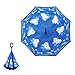 Reverse Folding Umbrella-Windproof & UV Protection - Inverted Umbrella with Free Carrying Bag , Sky Blue