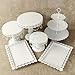 Lucky Monet 6Pcs Crystals Cake Stand Cupcake Tower Stand Wedding Plates Set Metal Round Party Dessert Display Décor with Crystals Beads (6pcs, White)